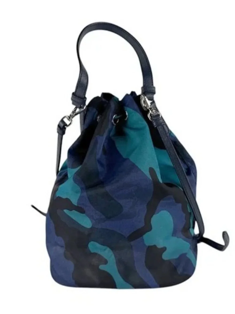 Auth PRADA Handbag Crossbody Shoulder Bag Navy/Black/Blue Nylon/Leather - z9367 - Picture 3 of 13